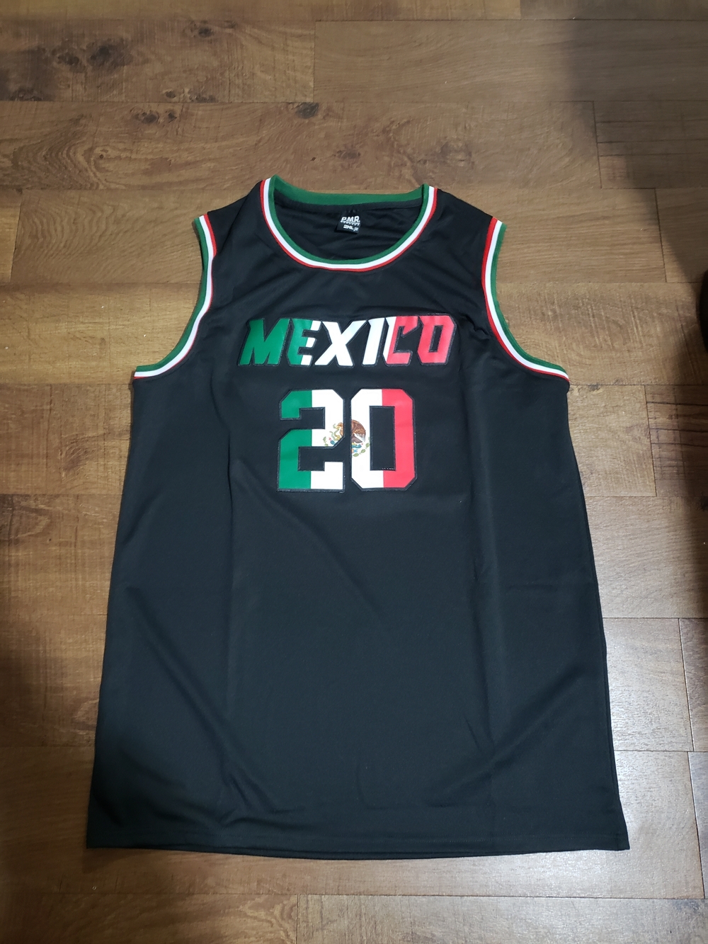 Black Mexico 20 Basketball Jersey - Sleeveless Performance Tank